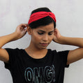 Red crossover headband online at bebaakstudio.com