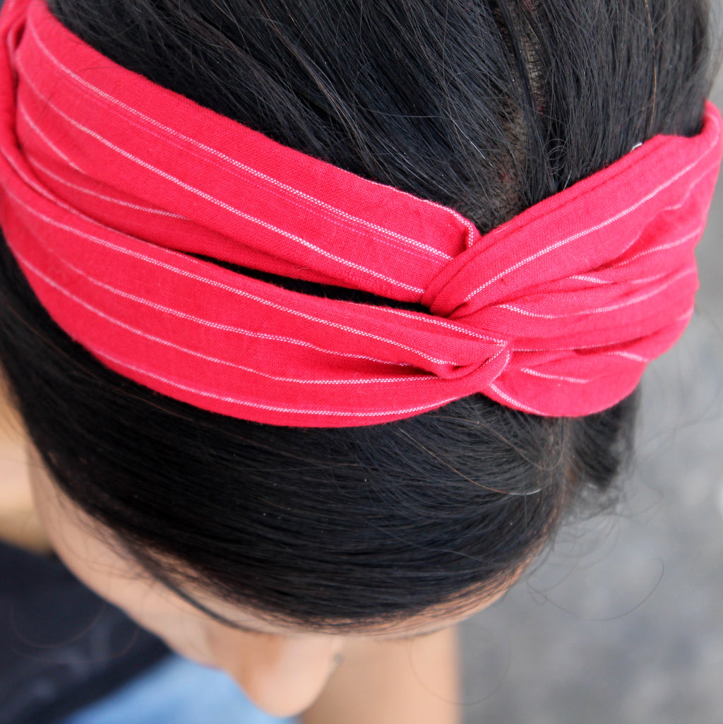 Red crossover headband online at bebaakstudio.com