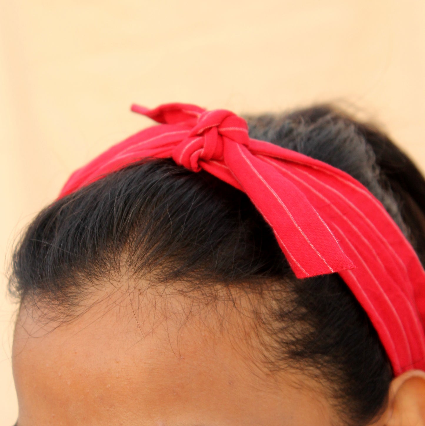  Red knotted bow headband online at bebaakstudio.com