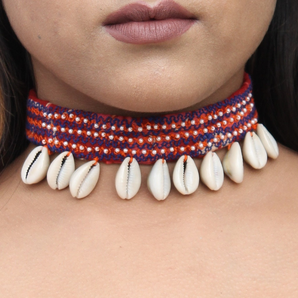 Mastani Red pearl choker online at bebaakstudio.co